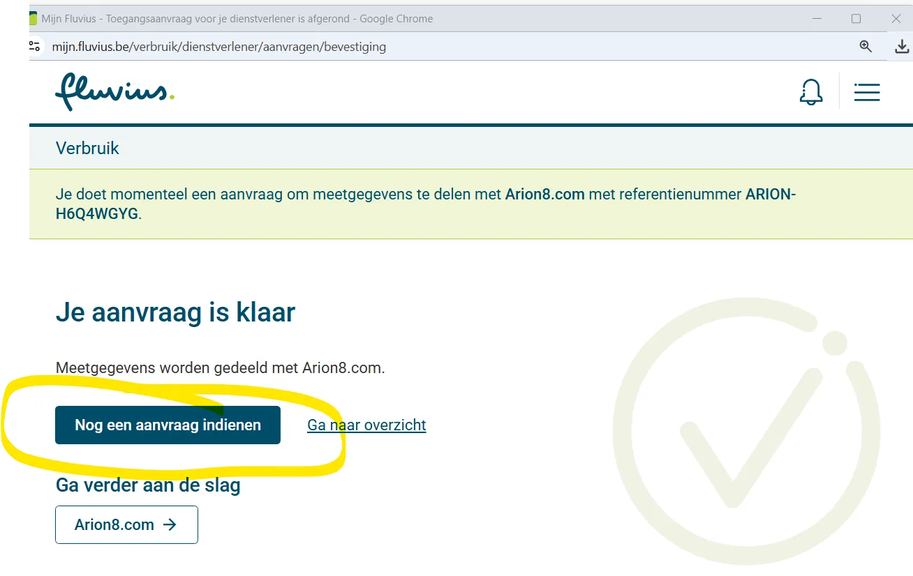 Schermafbeelding van de Fluvius-koppeling 5